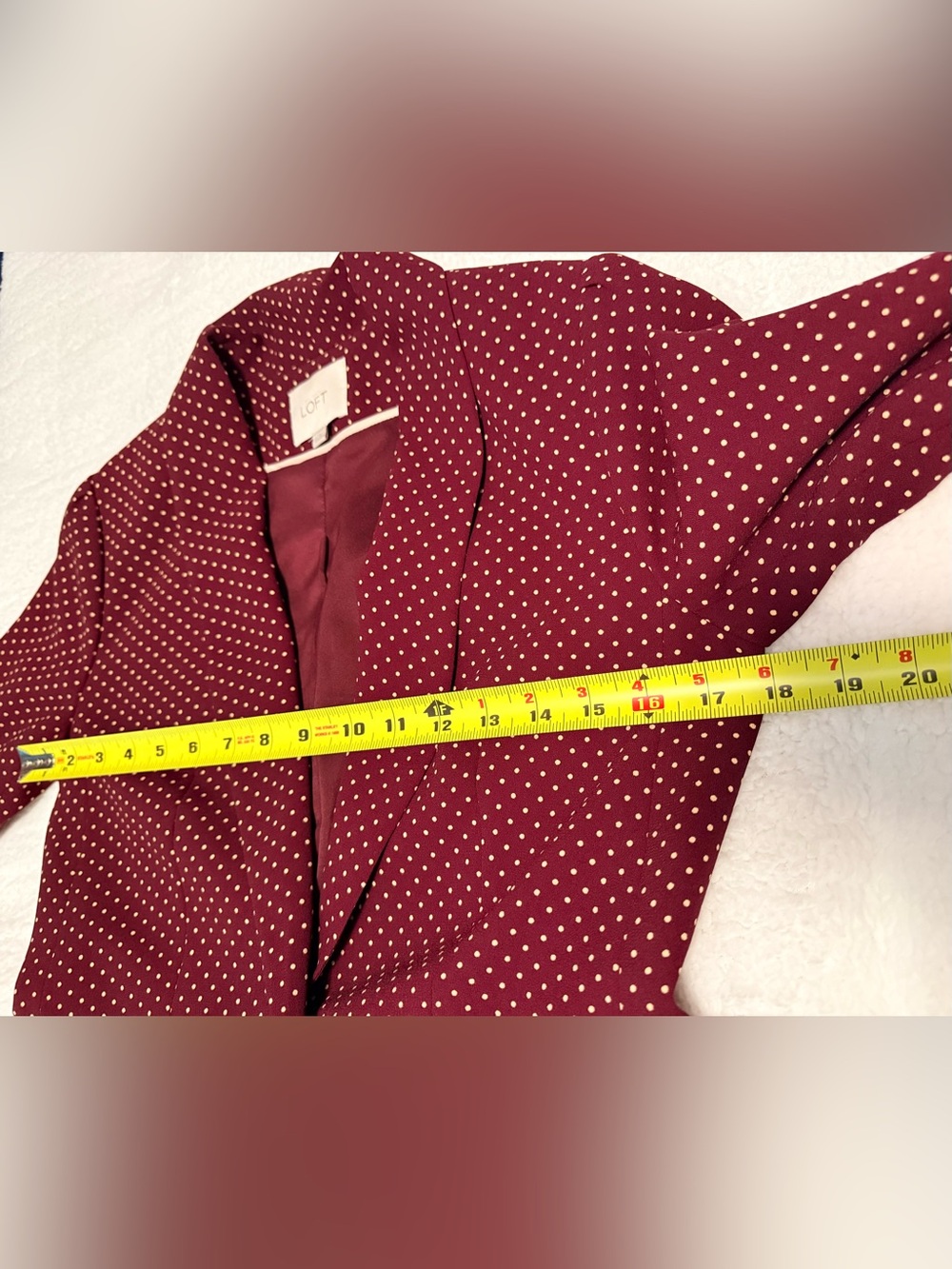 LOFT Ann Taylor Burgundy Polka Dot Single-Button Blazer Size XS - Picture 5 of 7
